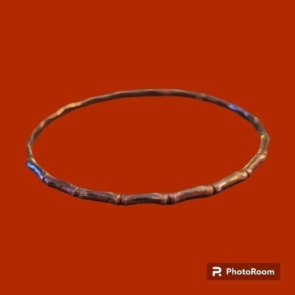 3/$30 Vtg Minimalist Thin Copper Bamboo Bangle Bracelet - Picture 1 of 5
